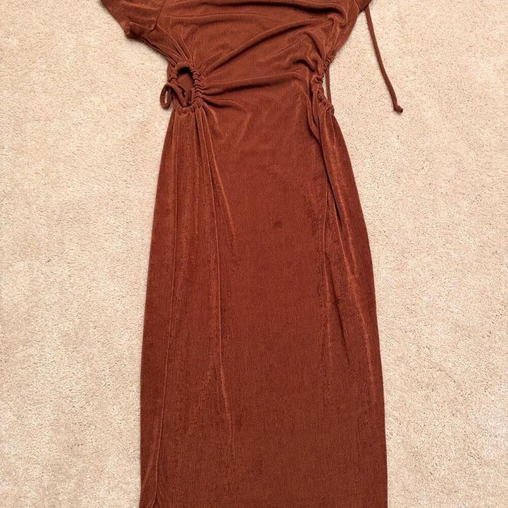 Love-j Women's Brown and Orange Dress